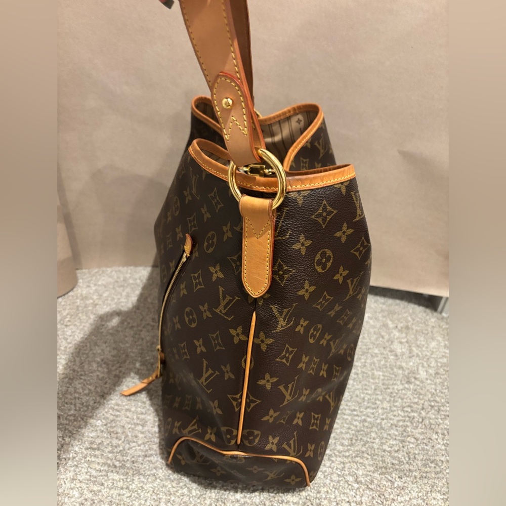 Louis Vuitton Monogram Tote in Brown and Tan Leather Trim - Picture 7 of 13